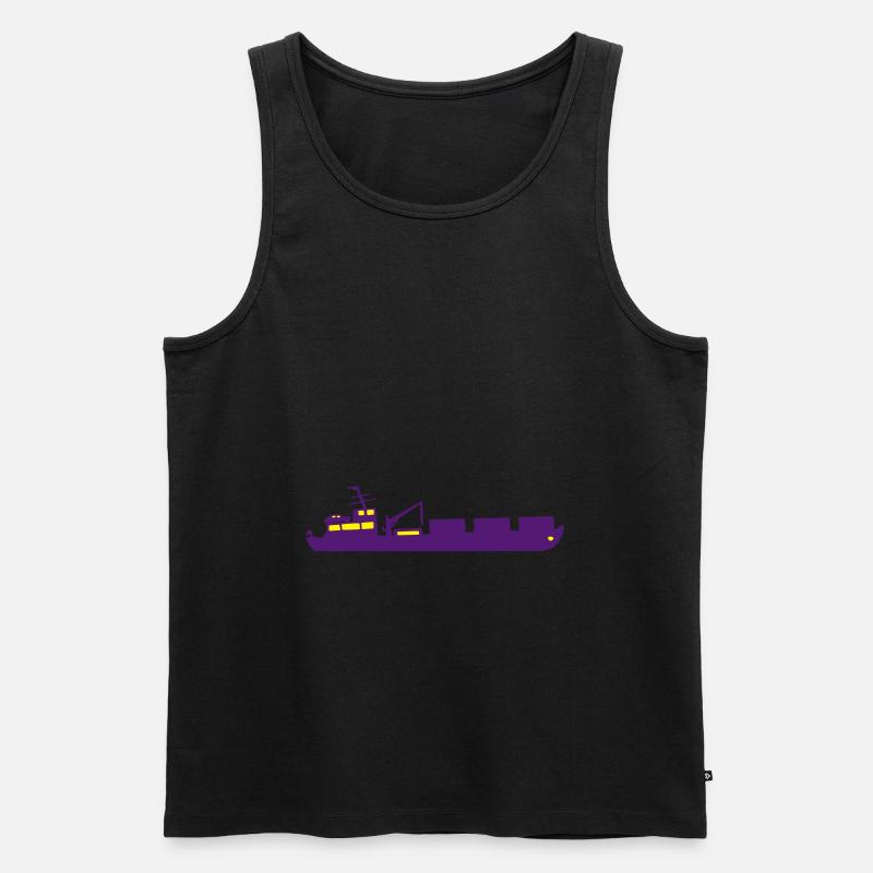 Boot Frachtschiff Schiff zweifarbig - Männer Premium Bio Tank Top - undefined