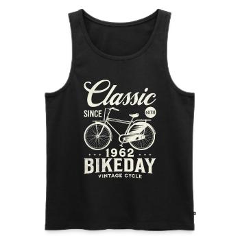 Cycliste 1962 Vélo 60 Ans Anniversaire - Débardeur bio Premium Homme - noir - Devant - Michal (187cm)