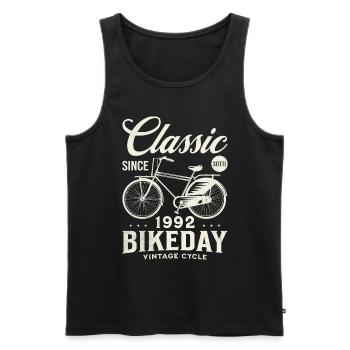Cyclist 1992 Bike 30 years Anniversary - Men's Premium Organic Tank Top - black - Front - Michal (187cm)