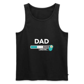 DAD 2024 loading... - Männer Premium Bio Tank Top - Schwarz - Vorne - AI Model Male 178 light (178cm)