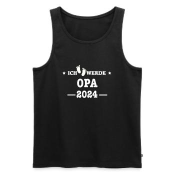 Ich werde Opa 2024 - Babyfüsse mit Loading Screen - Männer Premium Bio Tank Top - Schwarz - Vorne - Michal (187cm)