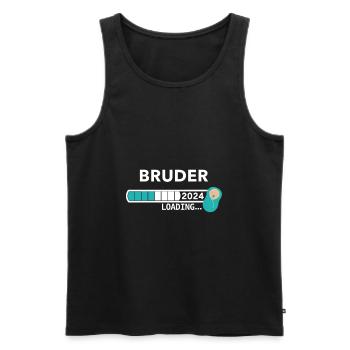 Ich werde Bruder 2024 - Männer Premium Bio Tank Top - Schwarz - Vorne - Michal (187cm)