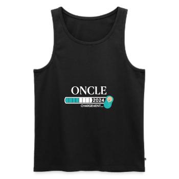 Oncle 2024 Chargement... - Men's Premium Organic Tank Top - black - Front - Michal (187cm)