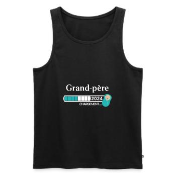 Grand père 2024 Chargement - Débardeur bio Premium Homme - noir - Devant - Michal (187cm)