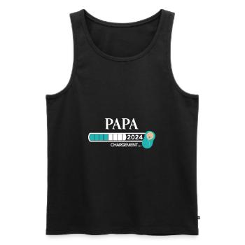 Papa 2024 Chargement... - Débardeur bio Premium Homme - noir - Devant - Michal (187cm)