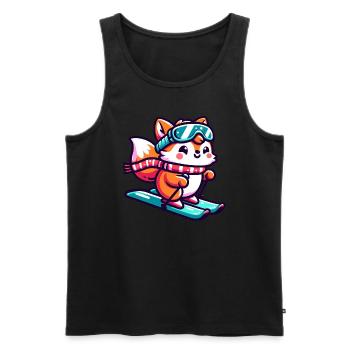 Rotfuchs Eishockey - Flinker Spieler auf dem Eis - Männer Premium Bio Tank Top - Schwarz - Vorne - AI Model Male 178 light (178cm)