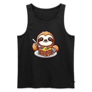 Le paresseux aime les pâtes Lasagne italienne - Débardeur bio Premium Homme - noir - Devant - Michal (187cm)
