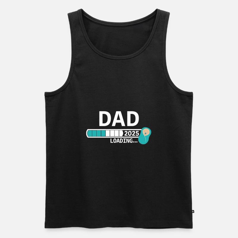Dad 2025 loading... - Männer Premium Bio Tank Top - Schwarz