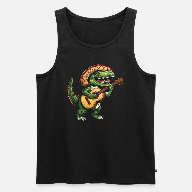 Cinco de Mayo T-Rex Cool - Men's Premium Organic Tank Top - black