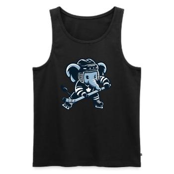 Elephant Plays Hockey Ice Hockey Canada - Men's Premium Organic Tank Top - black - Front - Michal (187cm)