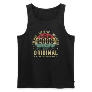 Original 2006 Retro 2006 Geburtstagsgeschenk 2006 - Männer Premium Bio Tank Top - Schwarz - Vorne - AI Model Male 178 light (178cm)