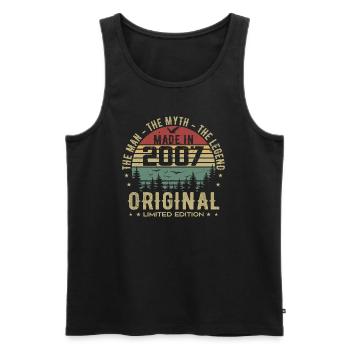 Original 2007 Retro 2007 Geburtstagsgeschenk 2007 - Männer Premium Bio Tank Top - Schwarz - Vorne - AI Model Male 178 light (178cm)