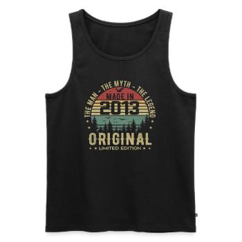 Original 2013 Retro 2013 Birthday Gift 2013 - Men's Premium Organic Tank Top - black - Front - Michal (187cm)