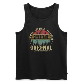 Original 2014 Retro 2014 Geburtstagsgeschenk 2014 - Männer Premium Bio Tank Top - Schwarz - Vorne - AI Model Male 178 light (178cm)