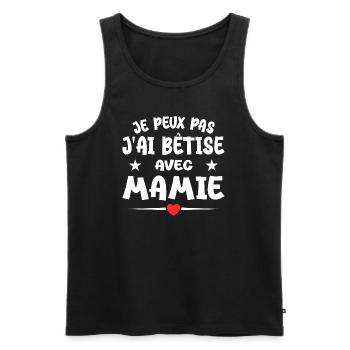 I can't I messed up with grandma - Men's Premium Organic Tank Top - black - Front - Michal (187cm)