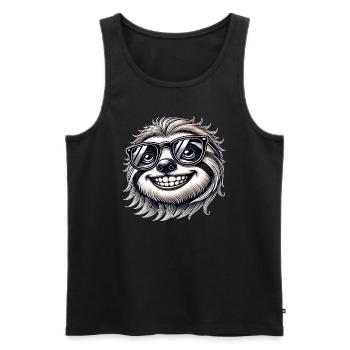 Cool Sloth Sunglasses Summer Cartoon - Men's Premium Organic Tank Top - black - Front - Michal (187cm)