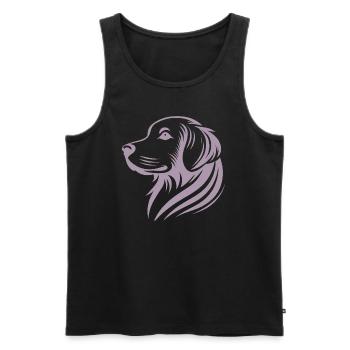 Golden Retriever Head Silhouette Minimalist - Men's Premium Organic Tank Top - black - Front - Michal (187cm)