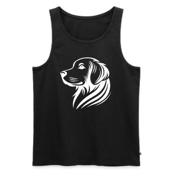 Golden Retriever Head Silhouette Minimalist - Men's Premium Organic Tank Top - black - Front - Michal (187cm)