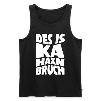 Des is ka Haxnbruch Wienerische Mundart Dialekt - Männer Premium Bio Tank Top - Schwarz - Vorne - AI Model Male 178 light (178cm)