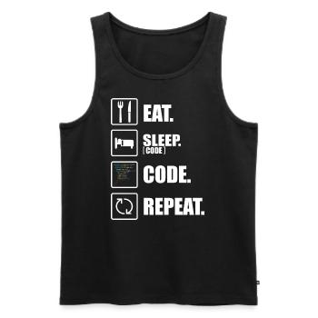 Informaticien drôle programmeur coder - Débardeur bio Premium Homme - noir - Devant - Michal (187cm)