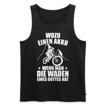 Downhill Wozu Einen Akku MTB Fahrer Mountainbike - Männer Premium Bio Tank Top - Schwarz - Vorne - Michal (187cm)