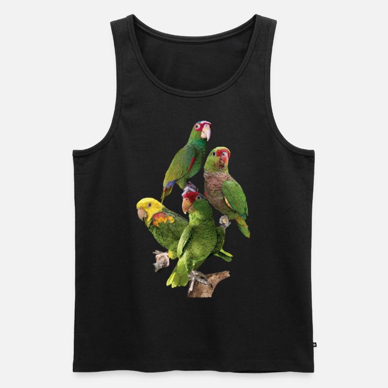 Papageien aus dem Amazonas - Männer Premium Bio Tank Top - Schwarz