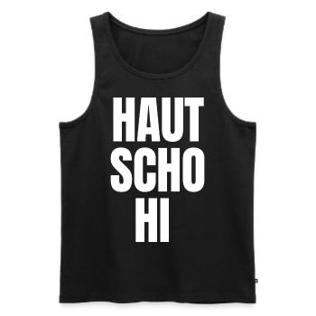 Österreich / Bayern Dialekt Sprüche / Mundart AUT - Männer Premium Bio Tank Top - Schwarz - Vorne - Michal (187cm)