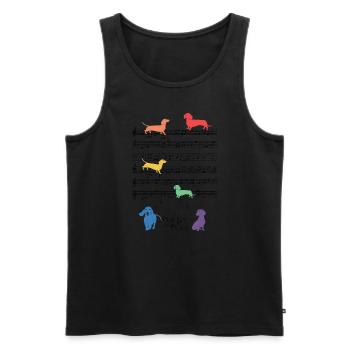 Dackel LGBT Hund Musik Noten Geschenk - Männer Premium Bio Tank Top - Schwarz - Vorne - AI Model Male 178 light (178cm)