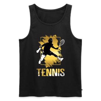 Tennis Tennis Player Ball Sport Gold Splash - Men's Premium Organic Tank Top - black - Front - Michal (187cm)