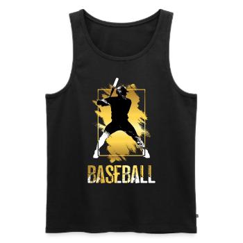 Baseball Baseball Player Gold Splash Home Run - Men's Premium Organic Tank Top - black - Front - AI Model Male 178 light (178cm)
