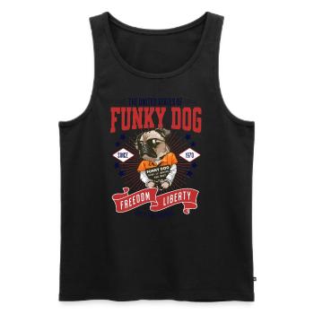 United States of Funky Dog - Débardeur bio Premium Homme - noir - Devant - AI Model Male 178 light (178cm)