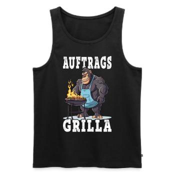 Grillen Grilla Griller Gorilla BBQ Spruch Lustig - Männer Premium Bio Tank Top - Schwarz - Vorne - Michal (187cm)