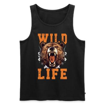 Bear Grizzly Bear Roars Bear Head Nature Wilderness Wild - Men's Premium Organic Tank Top - black - Front - AI Model Male 178 light (178cm)