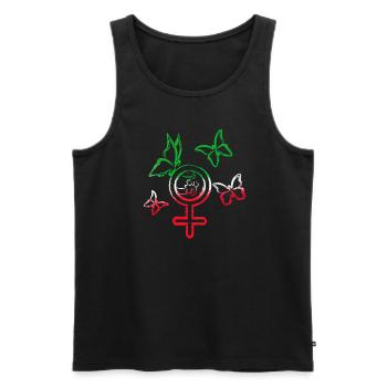 Woman Life Freedom, Butterflies,Iran,Flag - Men's Premium Organic Tank Top - black - Front - AI Model Male 178 light (178cm)