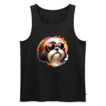 Art mignon Shih Tzu - Débardeur bio Premium Homme - noir - Devant - Michal (187cm)