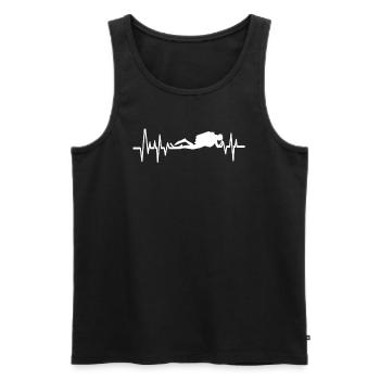 Battements de coeur Plongée Plongeur Idée cadeau Scuba Dive - Débardeur bio Premium Homme - noir - Devant - Michal (187cm)