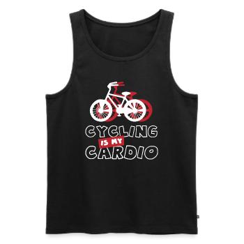 Radfahren als Cardio Mobility Fahrrad Hobbysport - Männer Premium Bio Tank Top - Schwarz - Vorne - Michal (187cm)
