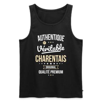 Authentique et véritable Charentais - Original - Débardeur bio Premium Homme - noir - Devant - Michal (187cm)