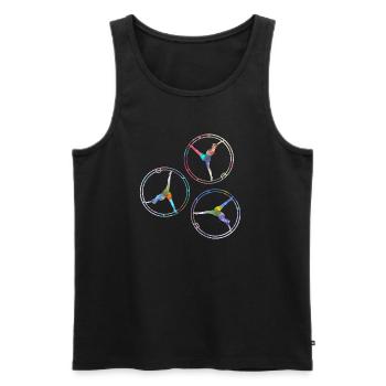 Rhönrad,Vélo,Tournoi, Sportif,Coloré,Graffiti - Débardeur bio Premium Homme - noir - Devant - Michal (187cm)