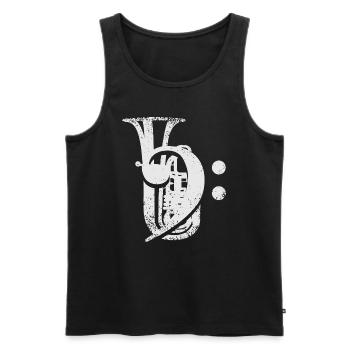 Clef de tuba basse Clef de tuba - Débardeur bio Premium Homme - noir - Devant - Michal (187cm)