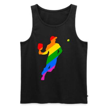 LGBTQ Pickleball - Débardeur bio Premium Homme - noir - Devant - Michal (187cm)