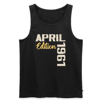 Geburtstag 63 Jahre April 1961 Geburtstagsgeschenk - Männer Premium Bio Tank Top - Schwarz - Vorne - Michal (187cm)