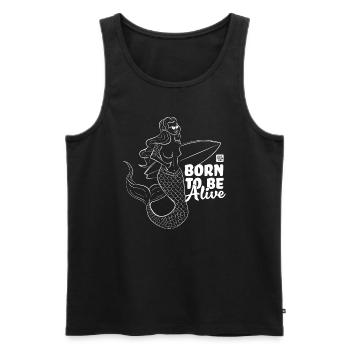 Né pour être vivant - Débardeur bio Premium Homme - noir - Devant - Michal (187cm)