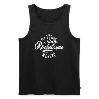 Rochebrune Megève French Alps - Men's Premium Organic Tank Top - black - Front - AI Model Male 178 light (178cm)