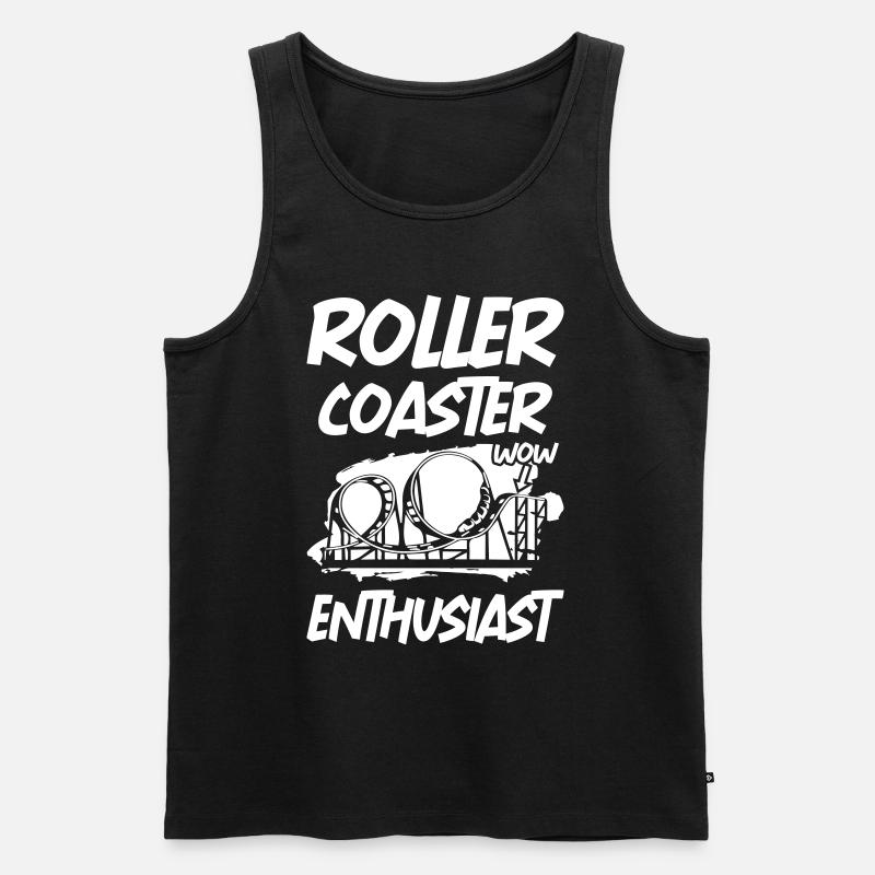 Roller Coaster Enthusiast - Männer Premium Bio Tank Top - Schwarz