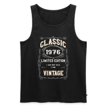 You are not old, you are Vintage - Männer Premium Bio Tank Top - Schwarz - Vorne - Michal (187cm)