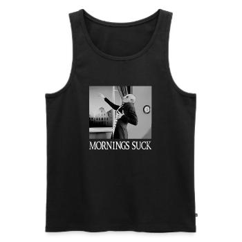 Matins Suce Drôle Halloween Vampire Jeu de mots Graphique - Débardeur bio Premium Homme - noir - Devant - Michal (187cm)