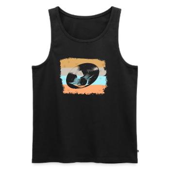 Schallplatte Vintage Design - Männer Premium Bio Tank Top - Schwarz - Vorne - Michal (187cm)