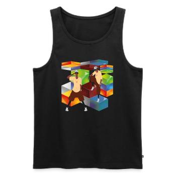 hip hop - Débardeur bio Premium Homme - noir - Devant - Michal (187cm)