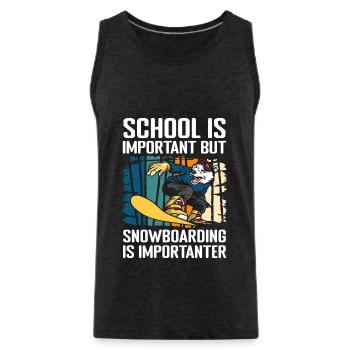 Snowboarder Hobby Snow Mountain - Men's Premium Organic Tank Top - charcoal grey - Front - Alexander (188cm)